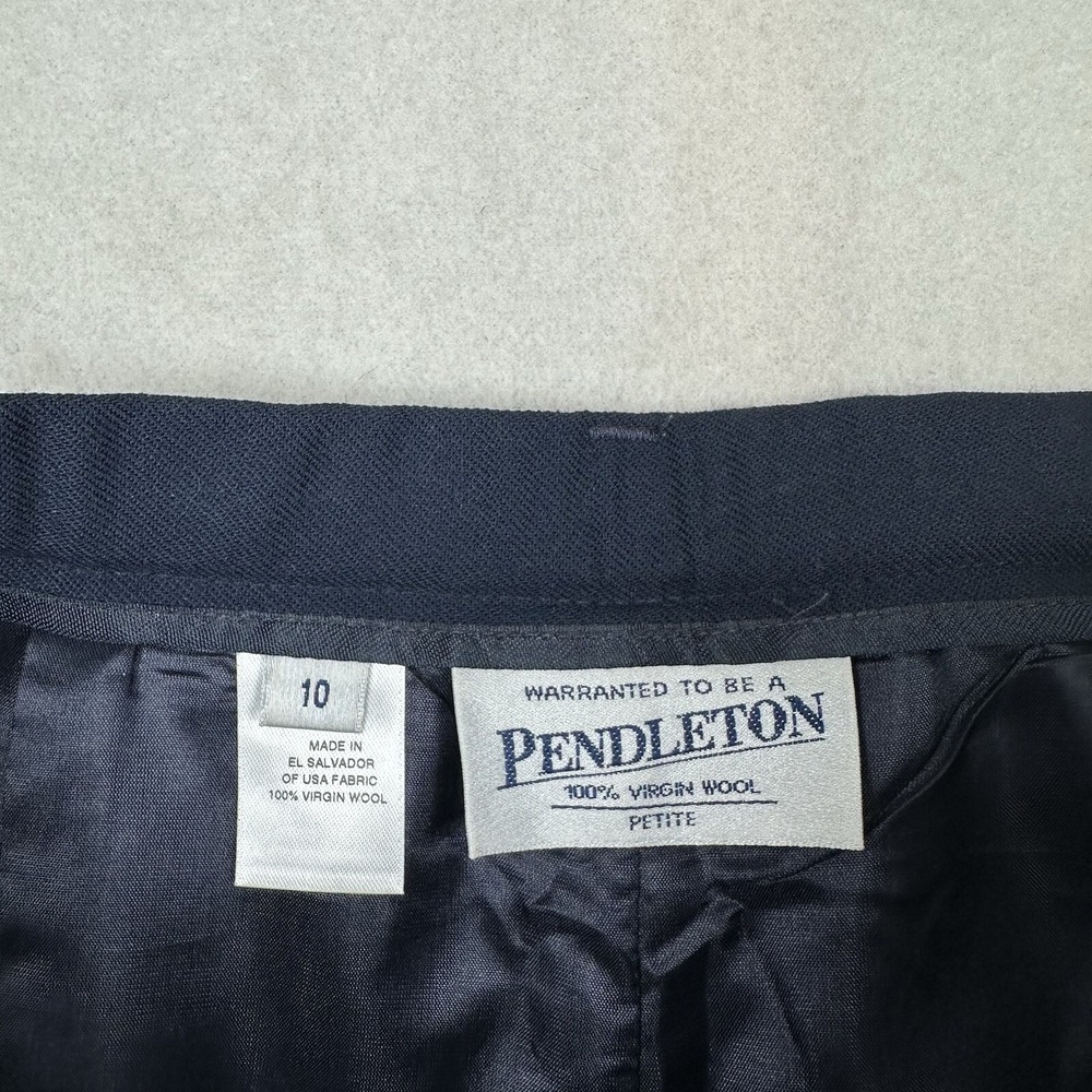VTG Pendleton Dress Slacks Womens Size 10 Blue Virgin Wool Pants USA - Picture 2 of 7